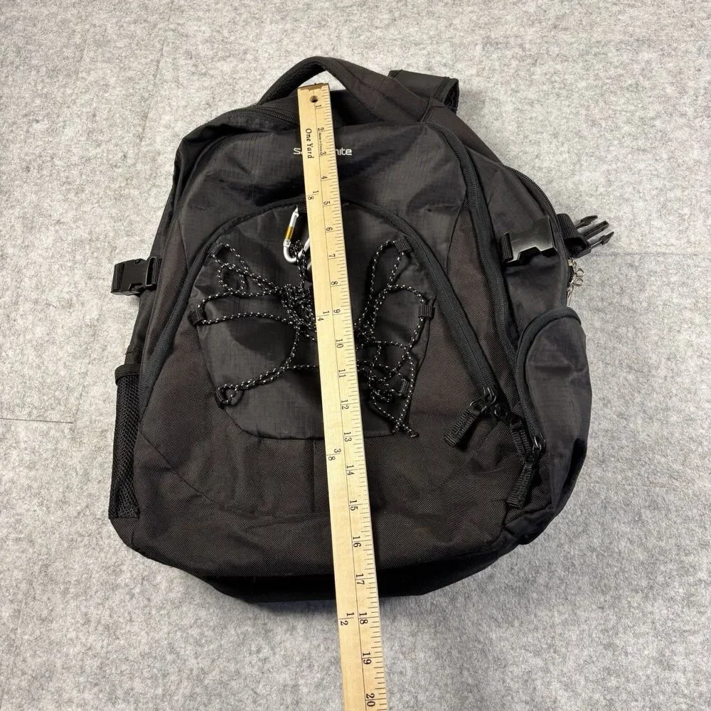 Samsonite Padded Backpack Bag Black Multi Pocket w/ Bungee Cord & Carabiner